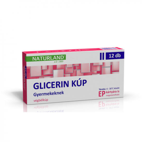 GLICERIN 1500MG VÉGBÉLKÚP GYERMEK  NATURLAND - 12X